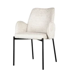 Stuhl in Cremeweiß Struktursamt - Propanja (2er Set)