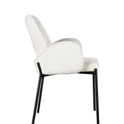 Stuhl in Cremeweiß Struktursamt - Propanja (2er Set)