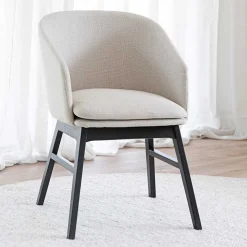 Stylischer Armlehnenstuhl in Beige - Cacamp (2er Set)