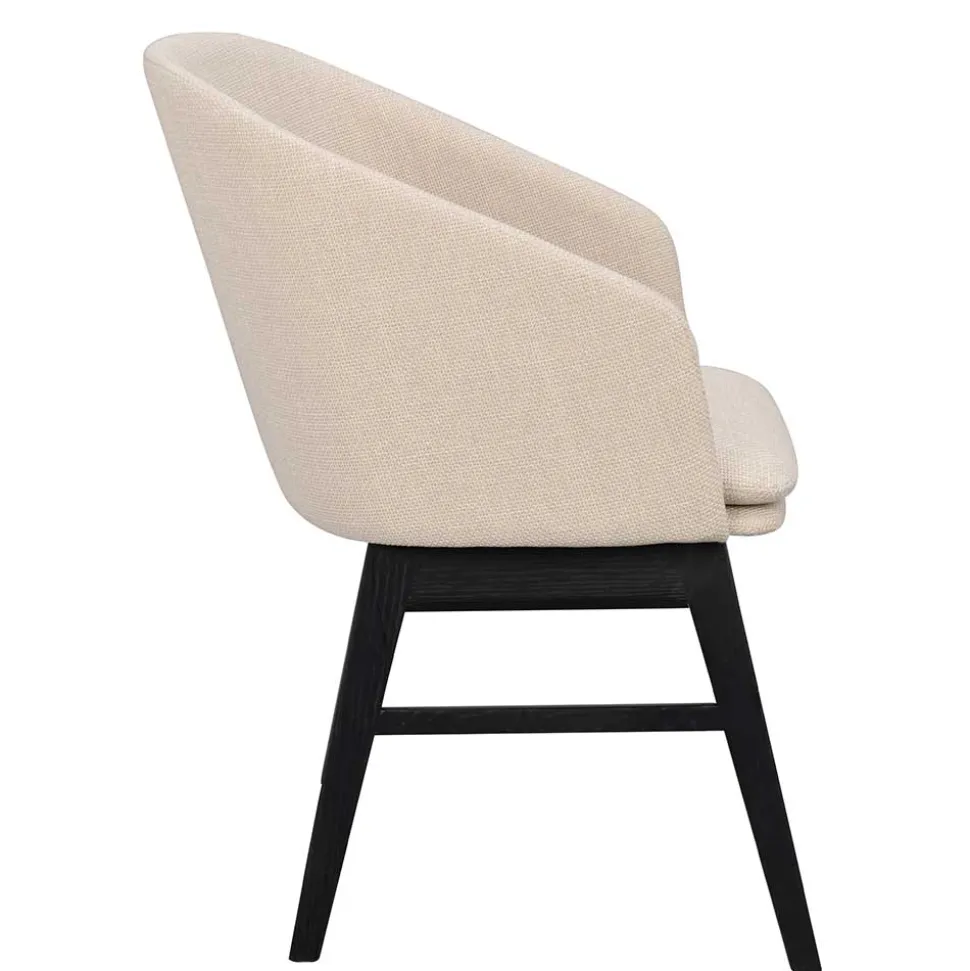 Stylischer Armlehnenstuhl in Beige - Cacamp (2er Set)