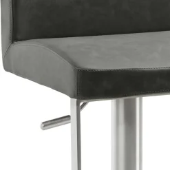 Stylischer Barstuhl in Schwarzgrau Kunstleder - Wroniko
