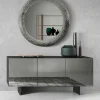 Stylisches Sideboard mit Spiegel Front in Rauchgrau - Odangelo