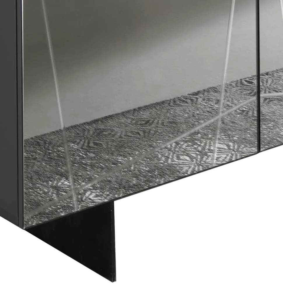 Stylisches Sideboard mit Spiegel Front in Rauchgrau - Odangelo