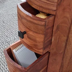 Säulenkommode aus Mangoholz mit drei Schubladen - Active