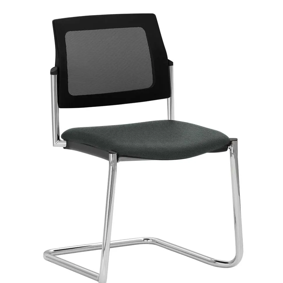 Swing Stapelstuhl mit Mesh Rücken Schwarz - Castello