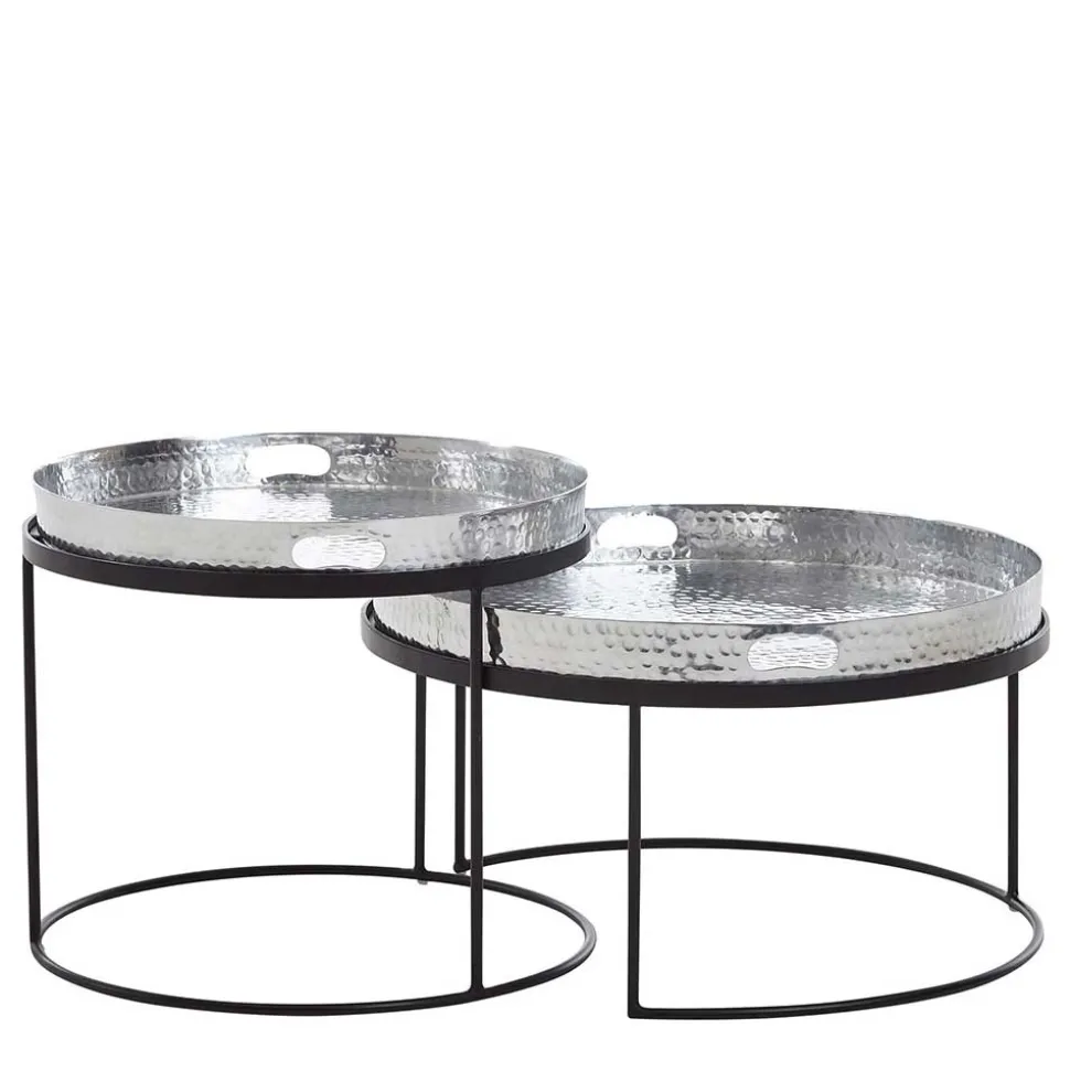 Tablett Couchtische in Silber - Astuto (zweiteilig)