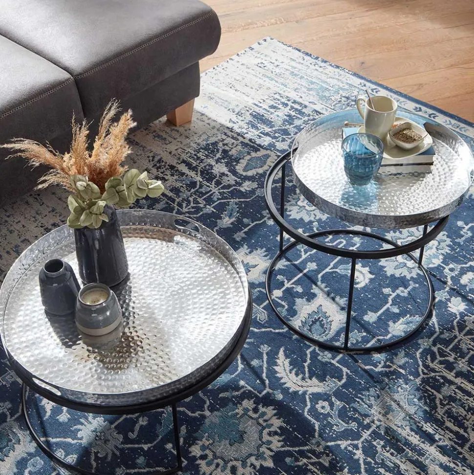 Tablett Couchtische in Silber - Astuto (zweiteilig)