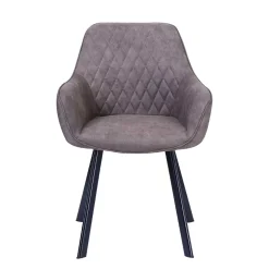 Taupe Esstischstuhl mit Armlehnen - Arvita (2er Set)