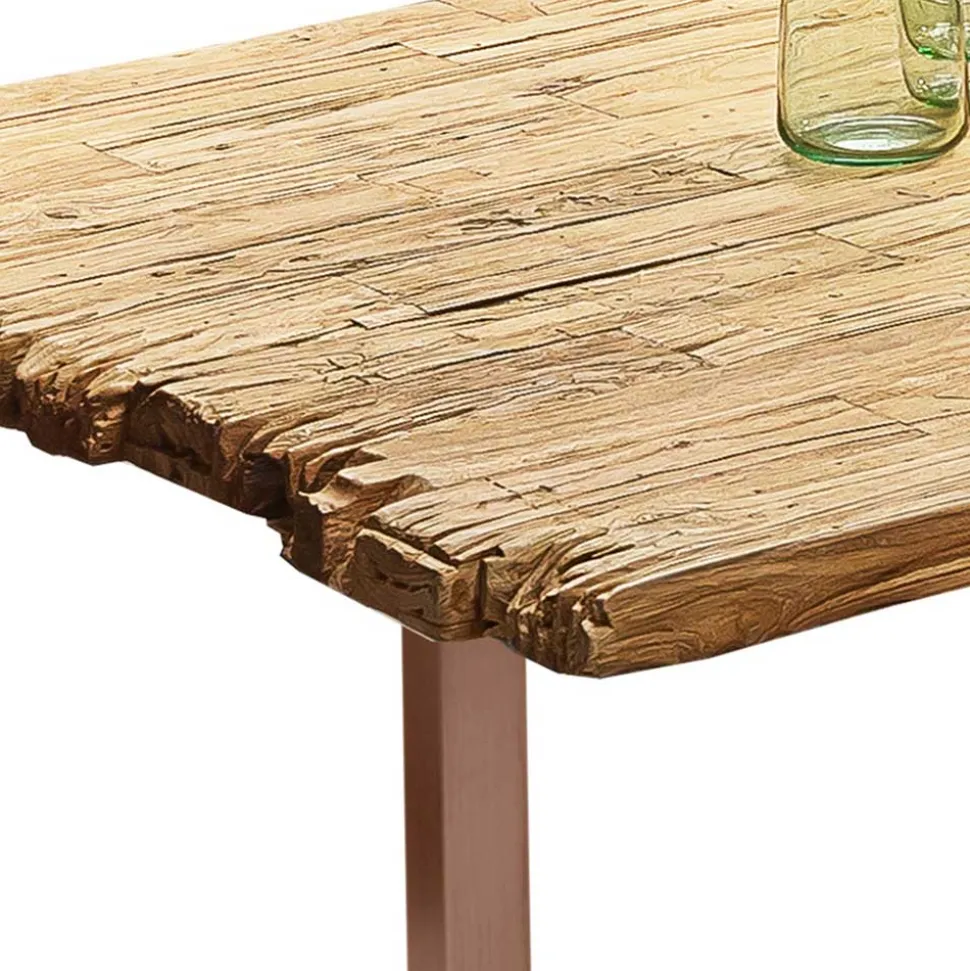 Teak Altholz Tisch mit U-Gestell - Montesa