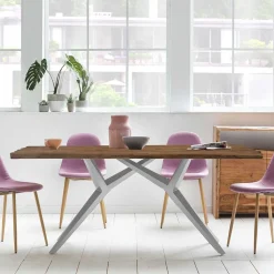 Teak Altholztisch mit Designgestell - Wemdi