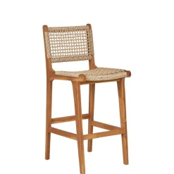 Teak Barstühle mit Kordelgeflecht - Merlan