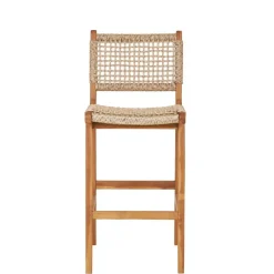 Teak Barstühle mit Kordelgeflecht - Merlan