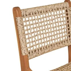 Teak Barstühle mit Kordelgeflecht - Merlan