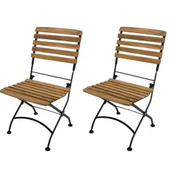Teak Biergartenstühle klappbar - Middle (2er Set)