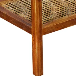 Teak Holz Nachtkommode mit Wiener Geflecht - Teako