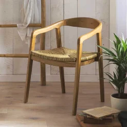 Teak Holzstuhl mit Armlehnen - Donabello