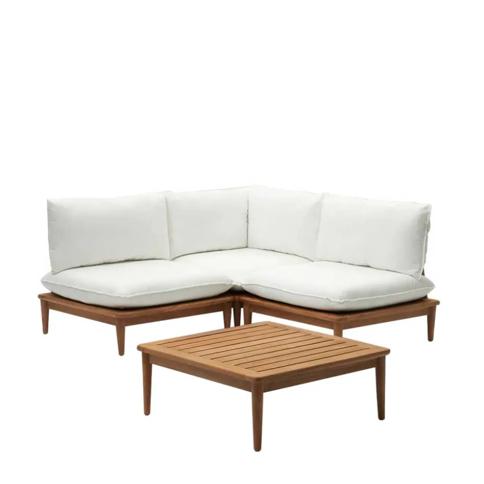 Teak Lounge mit Couchtisch Set - Palm (vierteilig)