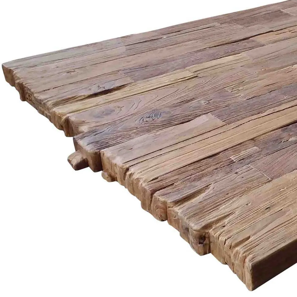 Teak Recyclingholz Tisch mit X Füßen - Omegon