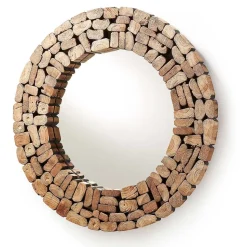 Teak Spiegel Polcadaz mit Mosaik Holz Rahmen