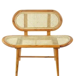 Teak Wohnraum Bank mit Wiener Geflecht - Feliana