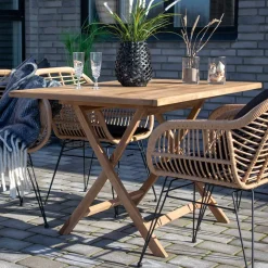 Teakholz Garten Klapptisch in 120x80 cm - Vienna