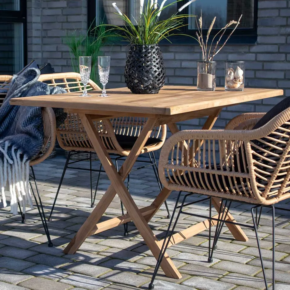 Teakholz Garten Klapptisch in 120x80 cm - Vienna