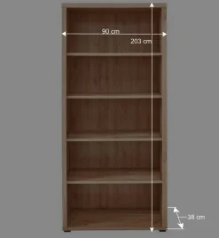 Teilmassive Büroeinrichtung als Set - Emly (fünfteilig)