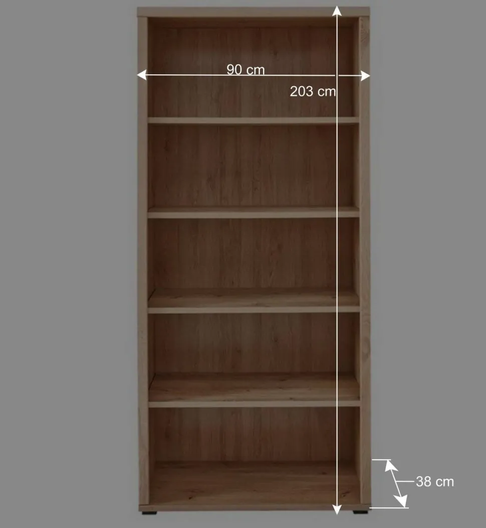 Teilmassive Büroeinrichtung als Set - Emly (fünfteilig)