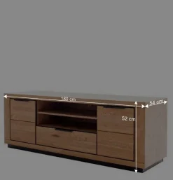 Teilmassive TV Wohnwand - Möbelset - Vlacoma (vierteilig)