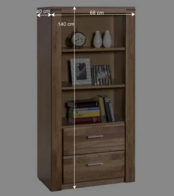 Teilmassive Wohnzimmermöbel aus Wildeiche - Maila (vierteilig)