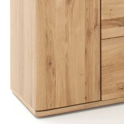 Teilmassive Wohnzimmervitrine in Eiche - Crokas