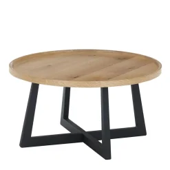 Teilmassiver Couchtisch in Eiche Natur - Breggia