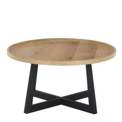 Teilmassiver Couchtisch in Eiche Natur - Breggia