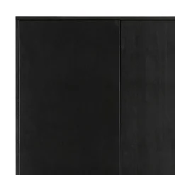 Teilmassiver 94x180x40 Kiefernholz Kleiderschrank in Schwarz - Ilvessino