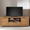 Teilmassives TV Board in Wildeiche und Schwarz - Vlacoma