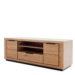 Teilmassives TV Board in Wildeiche und Schwarz - Vlacoma