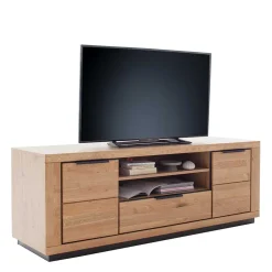 Teilmassives TV Board in Wildeiche und Schwarz - Vlacoma