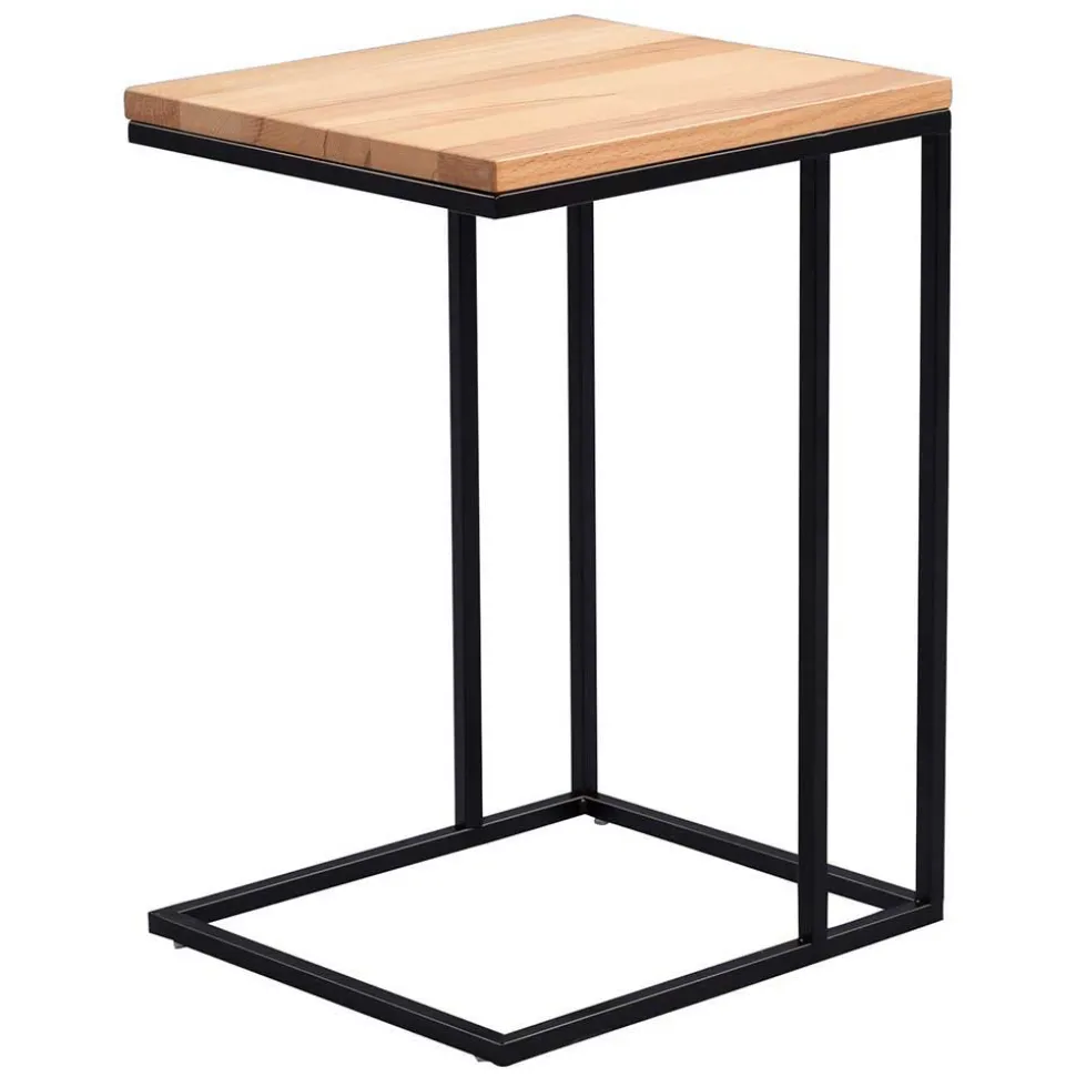 Telefontisch mit Holzplatte Kernbuche Lowes & Metallgestell Schwarz