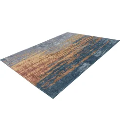 Teppich abstrakt in Beige Blau gemustert - Wales