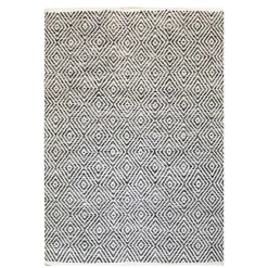 Teppich aus Baumwolle in Grau und Creme - Malinsa