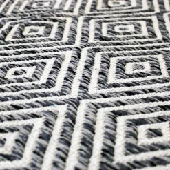 Teppich aus Baumwolle in Grau und Creme - Malinsa