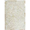 Teppich aus Leder mit kurzem Fell in Creme & Gold - Meridus