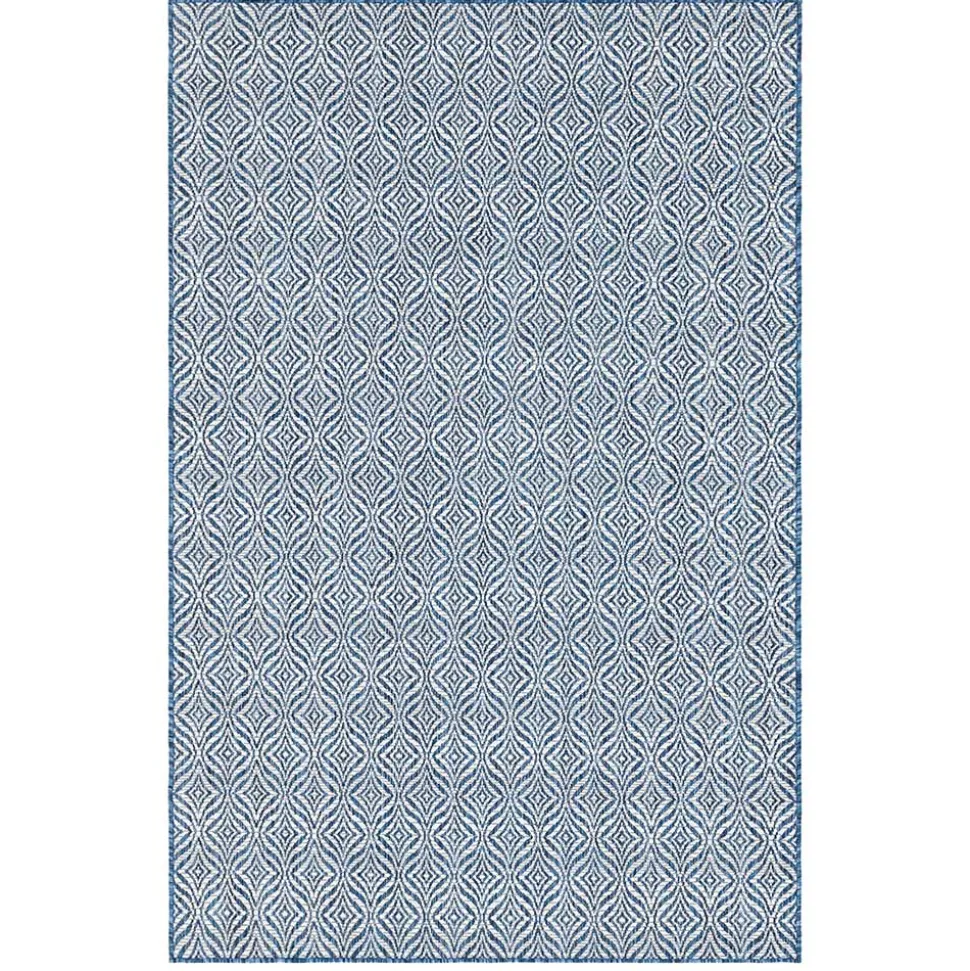 Teppich für Draußen in Dunkelblau und Creme - Argyrio