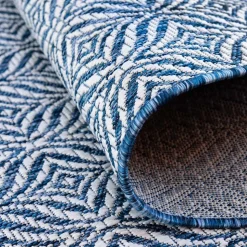 Teppich für Draußen in Dunkelblau und Creme - Argyrio