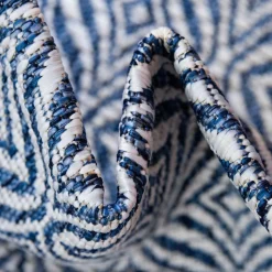 Teppich für Draußen in Dunkelblau und Creme - Argyrio