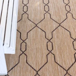 Teppich für Terrasse und Garten in Hellbraun & Grau - Flurina