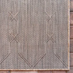 Teppich für Terrasse und Garten in Hellbraun & Grau - Flurina