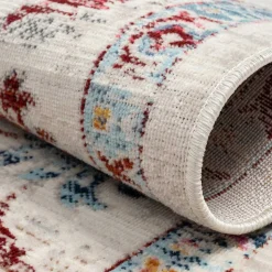 Teppich in Creme mit buntem Floral-Muster - Genyna