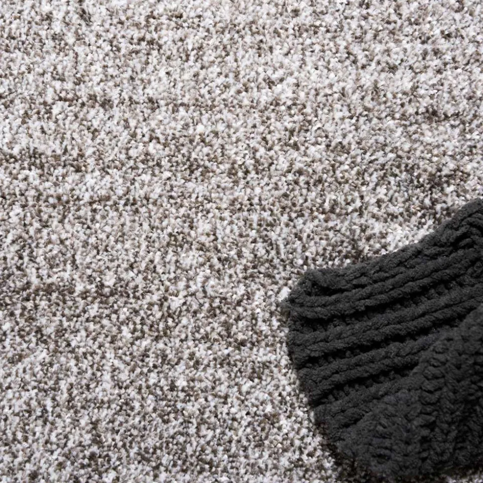 Teppich in Hellgrau mit dunkelgrauem Rand - Armina