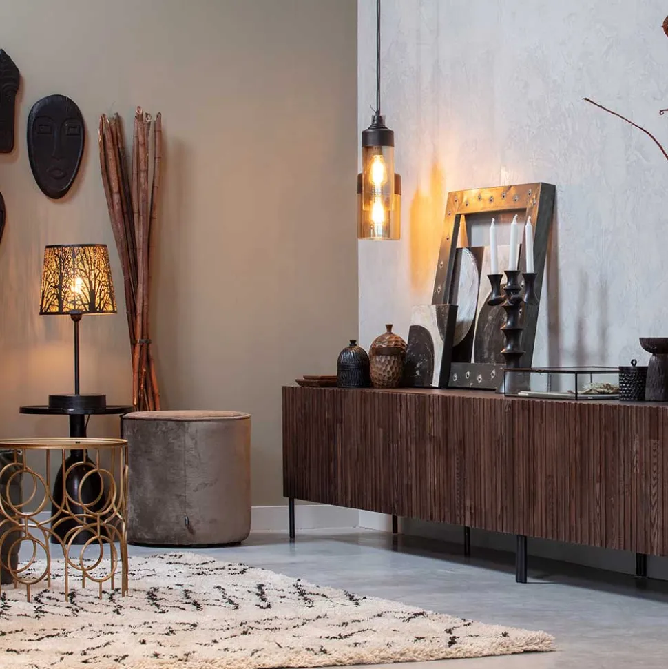 Teppich in Offwhite und Schwarz - Pless